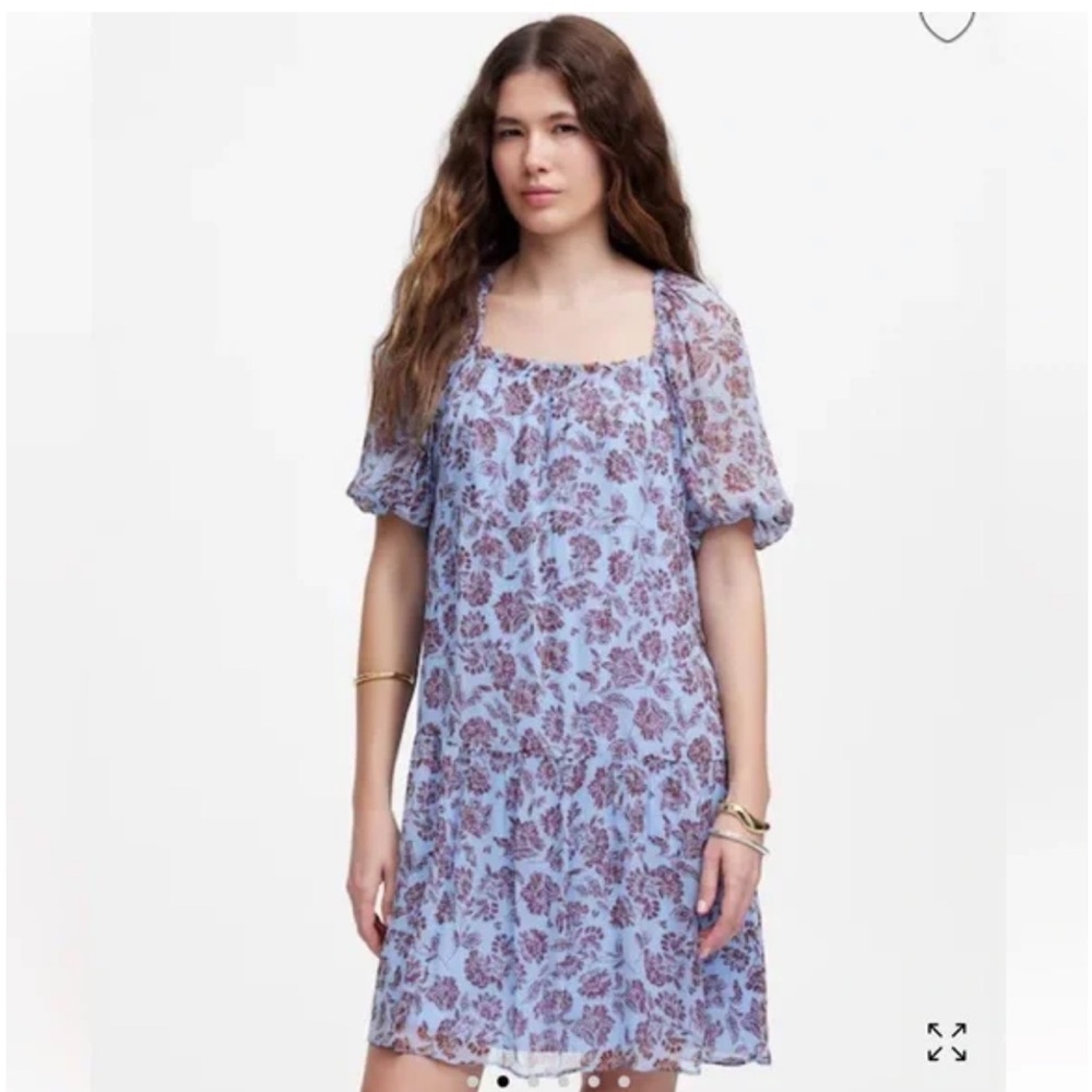 NWT - Madewell Puff-Sleeve Mini Dress in Floral